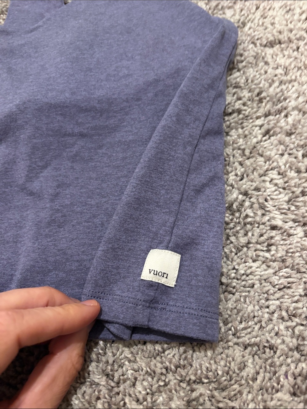 EUC Vuori Halo Performance Crop 2.0 in Heathered Purple Sz S - Picture 2 of 3